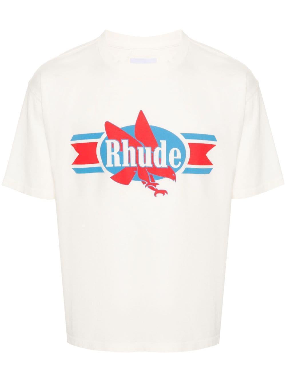 RHUDE Chevron Eagle Tee In Vintage White Product Image