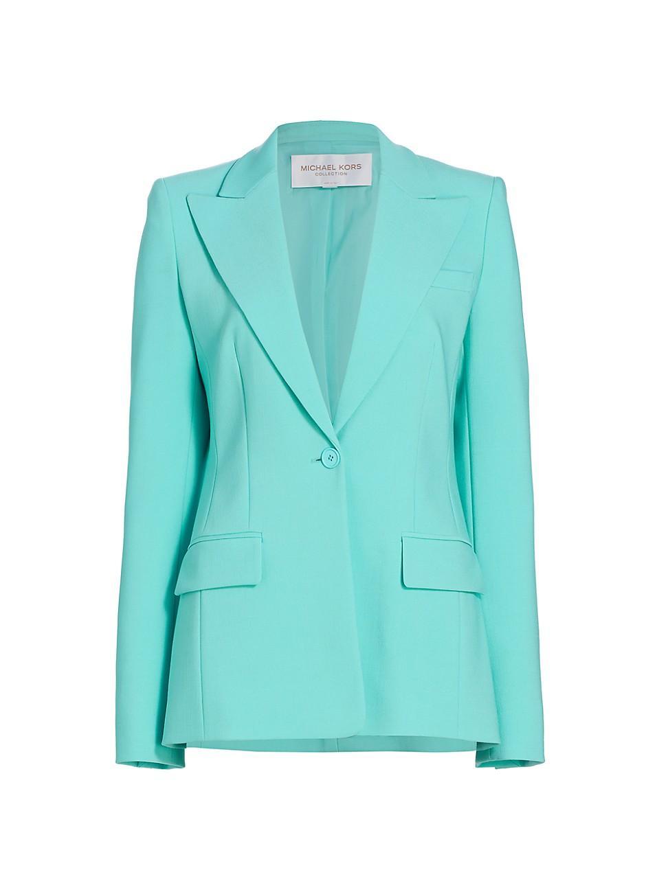 Michael Kors Collection Georgina One-Button Virgin Wool Blend Blazer Product Image