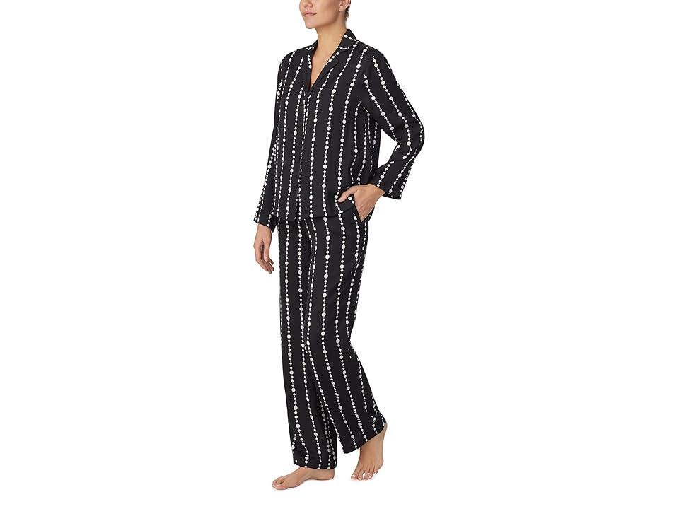 Kate Spade New York Long Notch PJ Set Pearls) Women's Pajama Sets Product Image