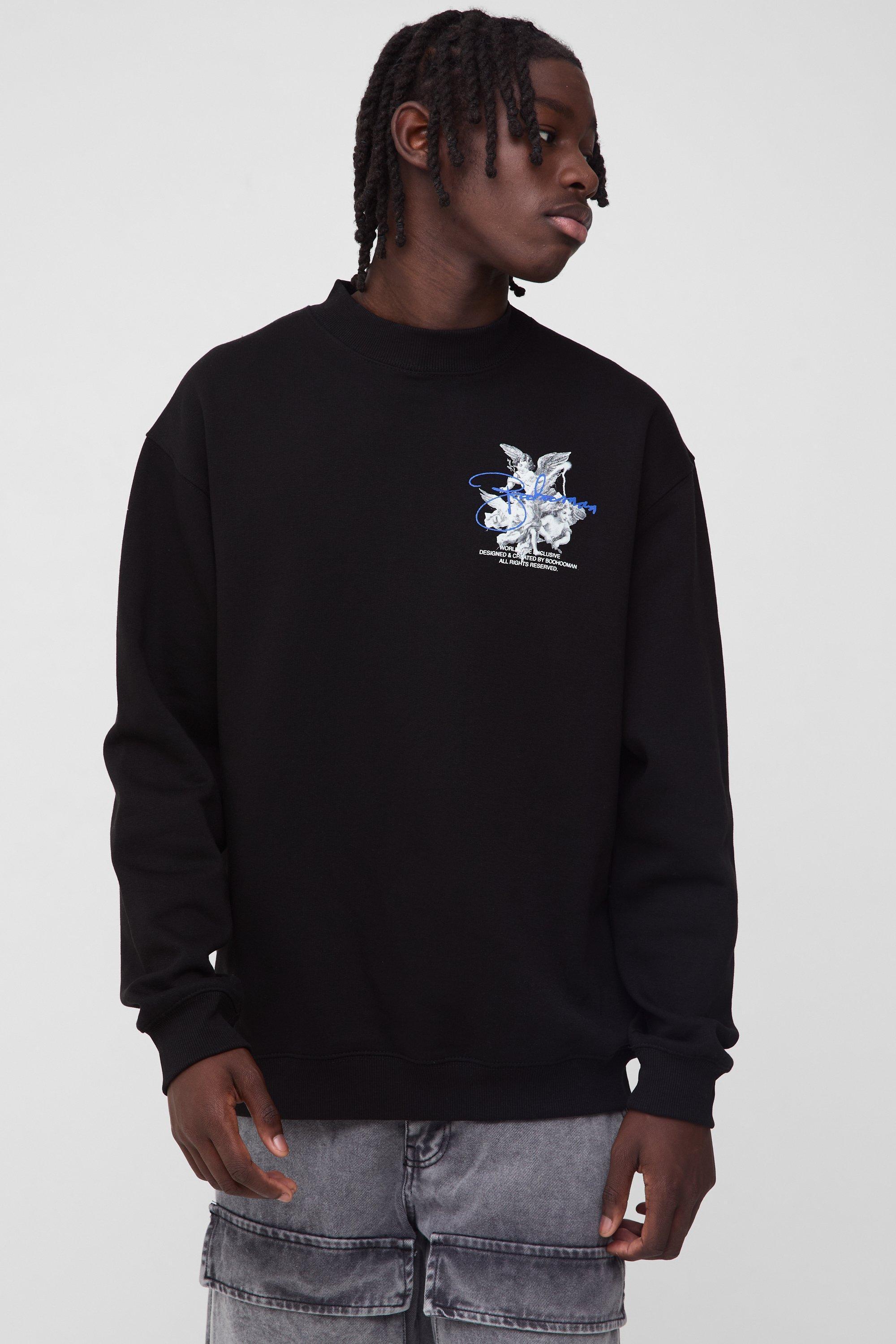 Oversized Boohooman Renaissance Graphic Sweatshirt | boohooMAN USA product image