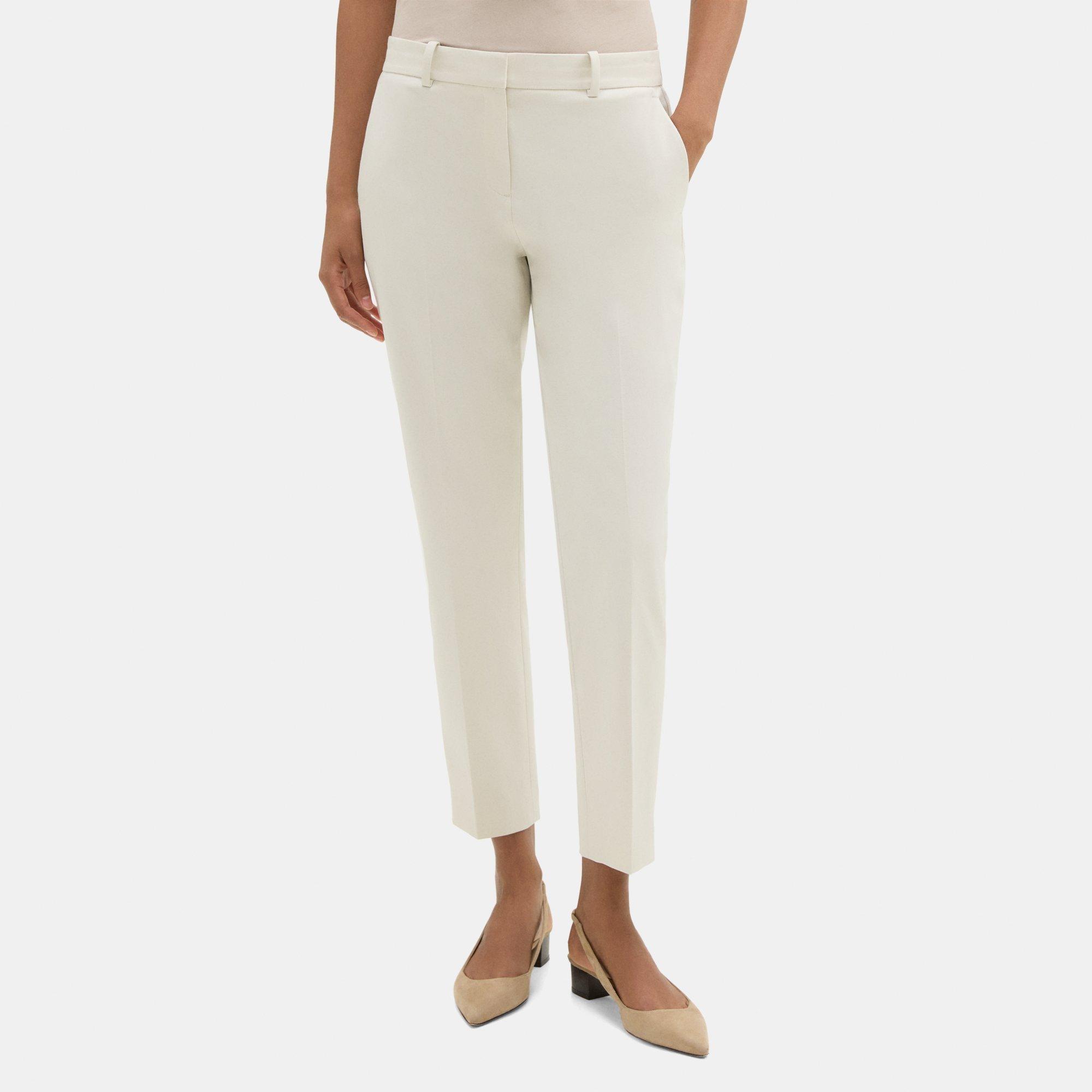 Cotton-Blend Twill Classic Crop Pant | Theory Outlet product image