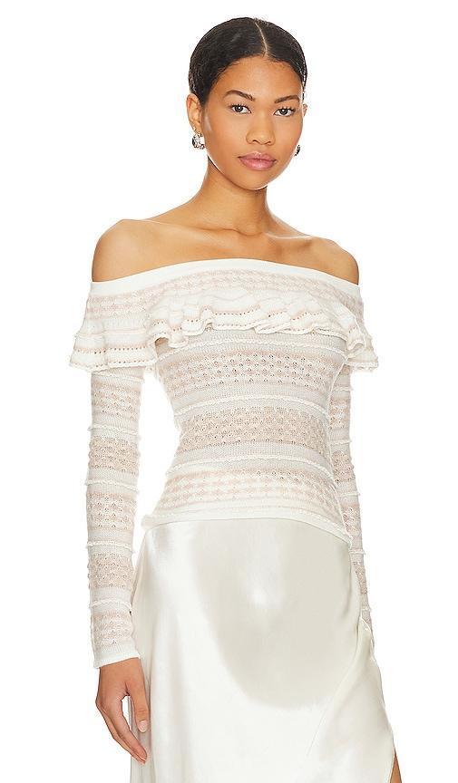 MAJORELLE Sarva Top in Ivory. - size S (also in M) Product Image