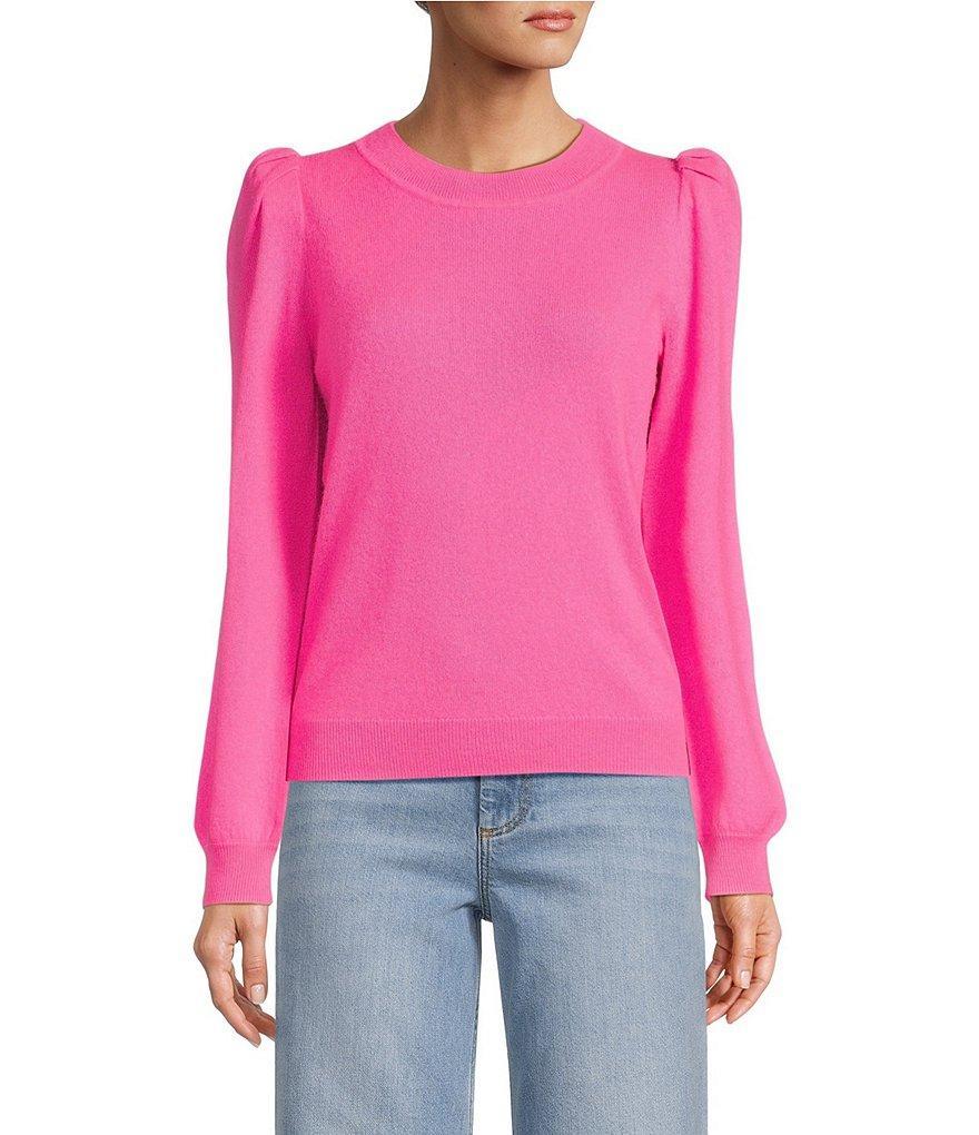 Antonio Melani Lisa Puff Sleeve Crew Neck Cashmere Sweater Product Image