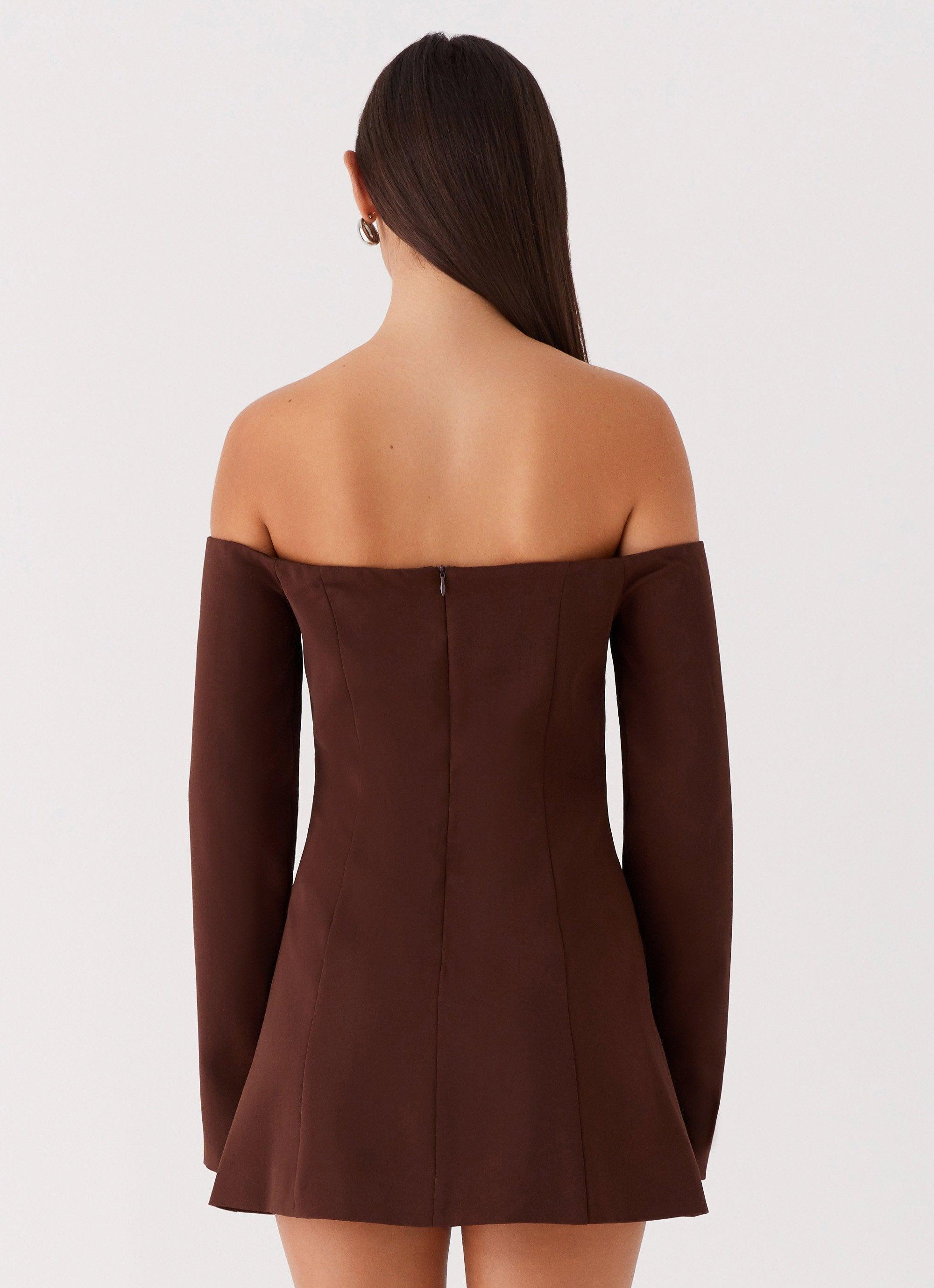 Dominique Blazer Mini Dress - Chocolate Product Image