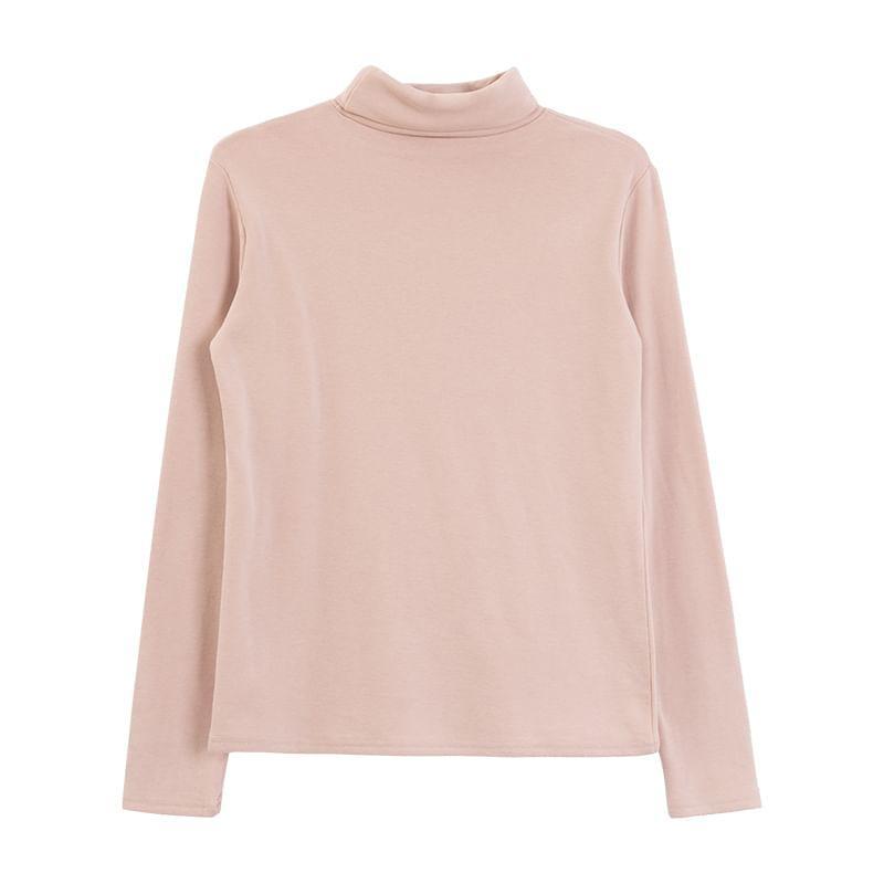 Long-Sleeve Turtleneck Plain Top Product Image