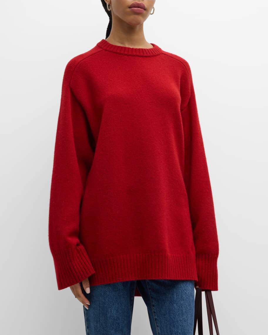 High-Low Wool Cashmere Sweater Product Image