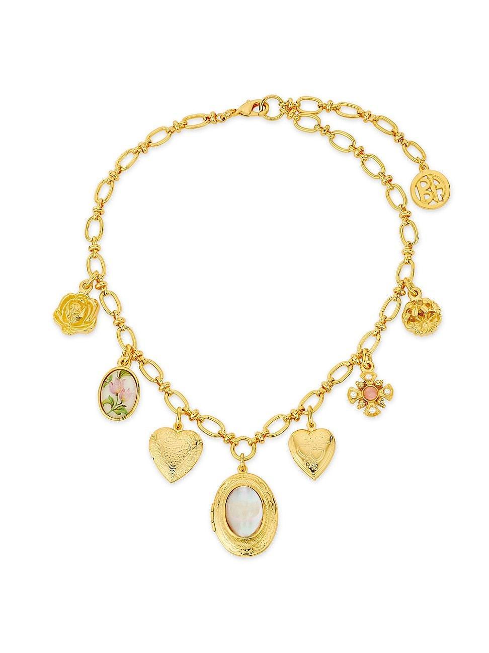 Womens 22K-Gold-Plated Charm Necklace Product Image