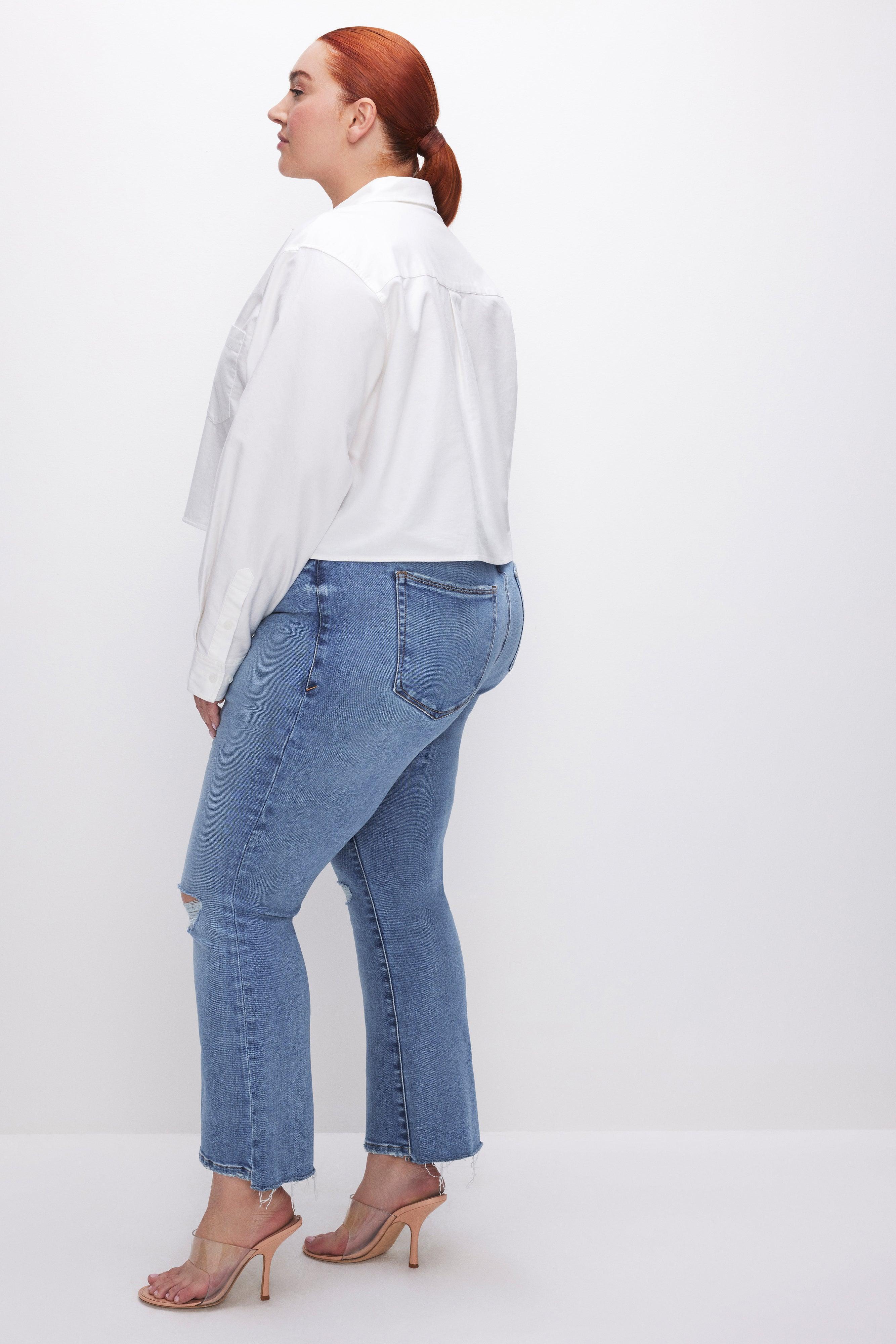 SOFT-TECH GOOD LEGS CROPPED MINI BOOT JEANS | INDIGO521 Product Image