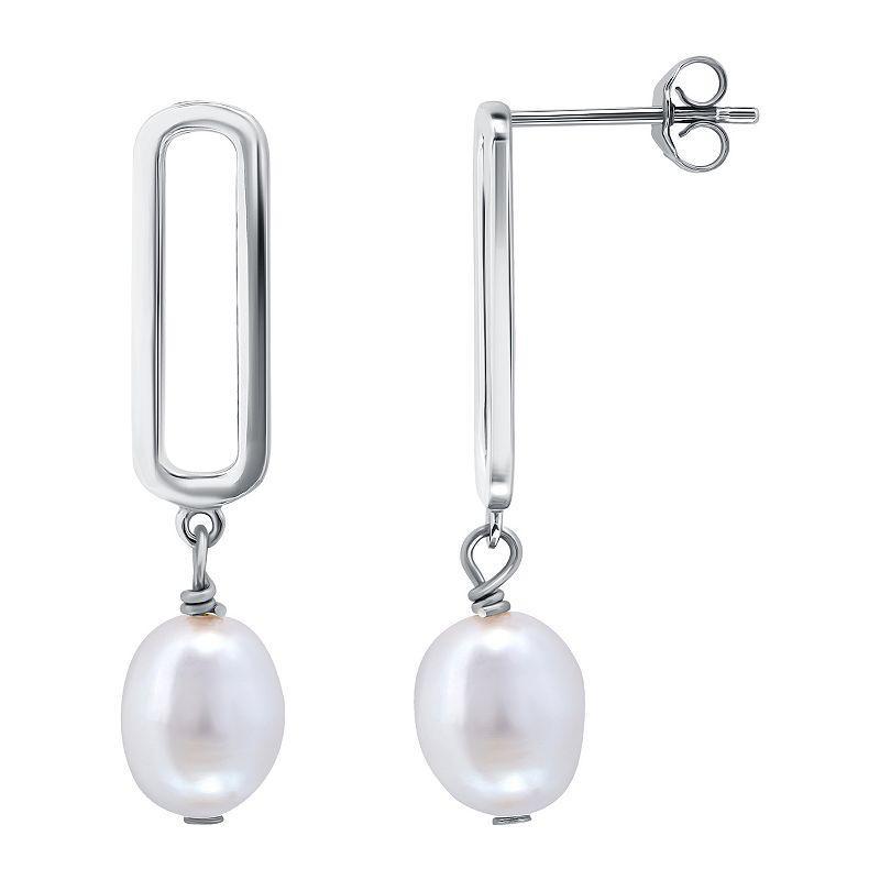 Aleure Precioso Sterling Silver Freshwater Cultured Pearl Drop Earrings, Womens, White Product Image