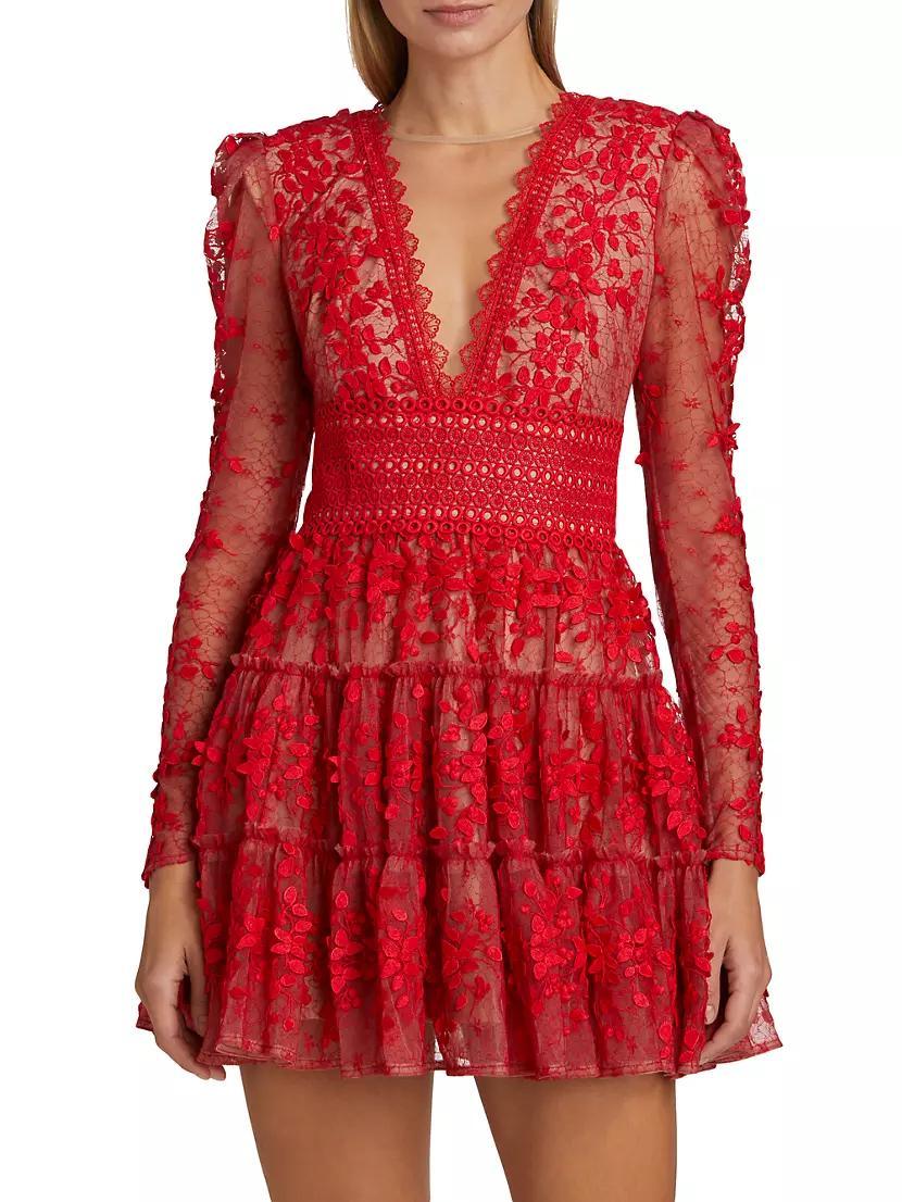 Megan Lace Tiered Minidress Product Image