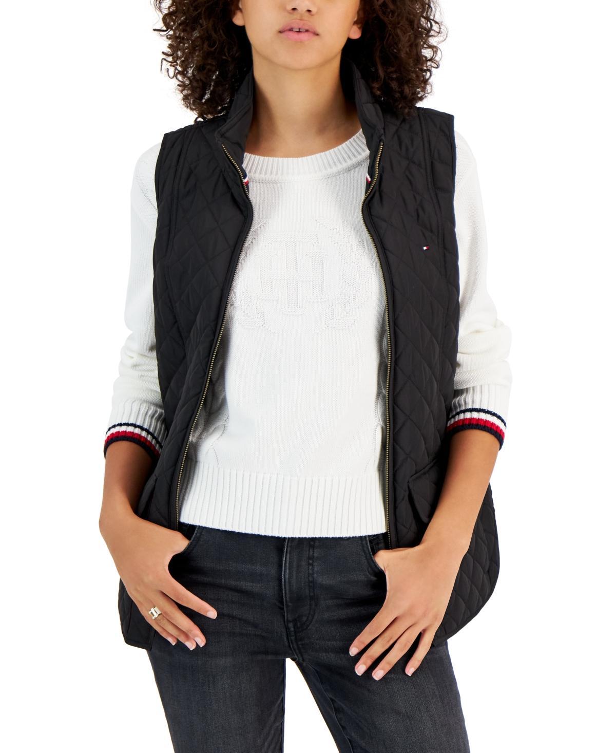 Tommy Hilfiger Womens Quilted Zip Front Vest Product Image