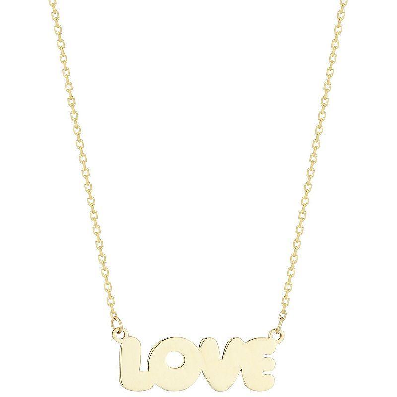 LUMINOR GOLD 14k Gold Bubble Love Necklace, Womens Yellow Product Image