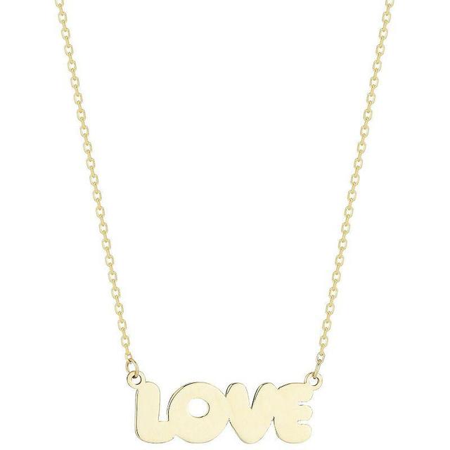 LUMINOR GOLD 14k Gold Bubble Love Necklace, Womens Yellow Product Image