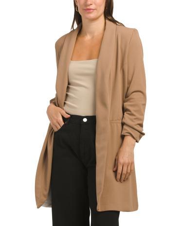 Knit Crepe Solid Blazer for Women | Polyester/Spandex Product Image