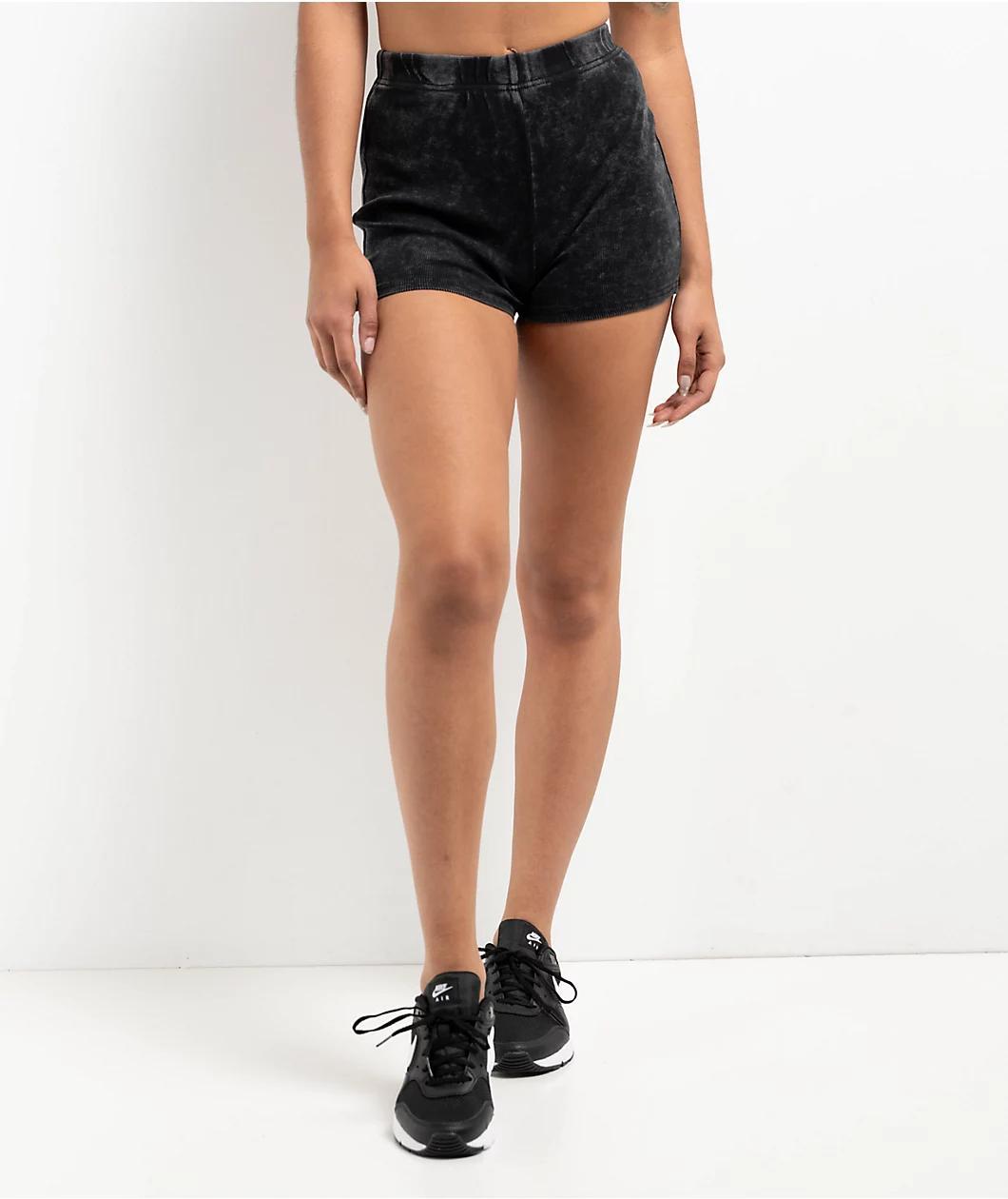 Zine Zora Black Wash Bike Shorts Product Image