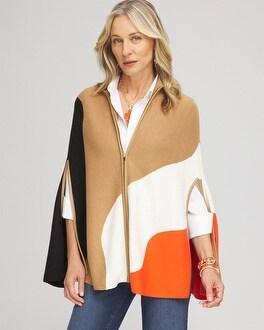 Colorblock Sweater Cape Product Image