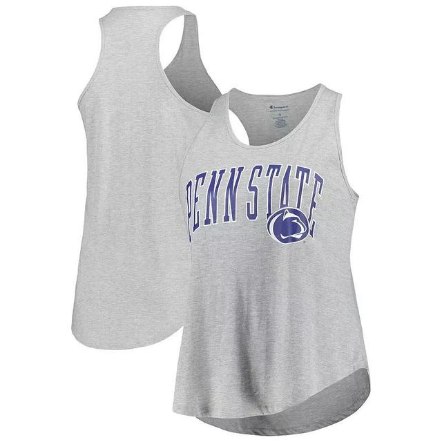 Womens Profile Heather Gray Penn State Nittany Lions Arch Logo Racerback Scoop Neck Tank Top Product Image