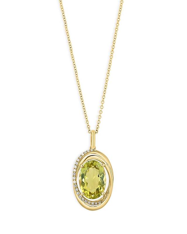 Bloomingdales Lemon Quartz & Diamond Accent Pendant Necklace 14K Yellow Gold, 16-18 - 100% Exclusive Product Image