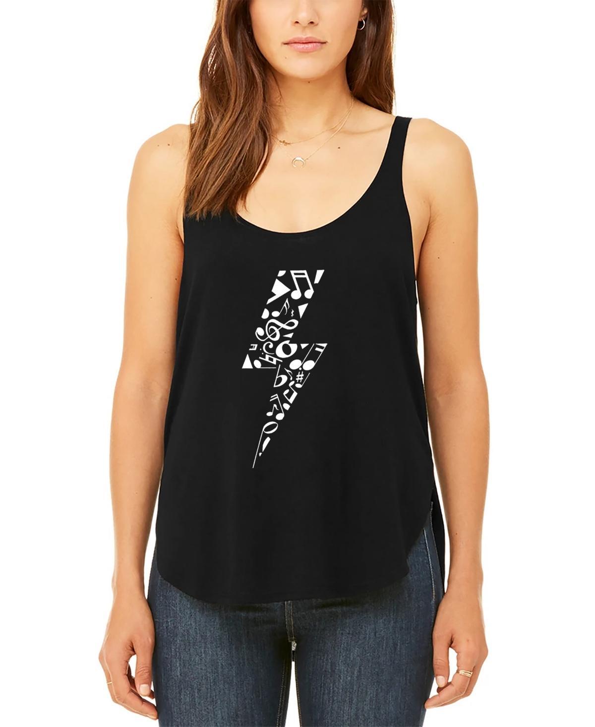 La Pop Art Womens Premium Lightning Bolt Word Art Flowy Tank Top Product Image