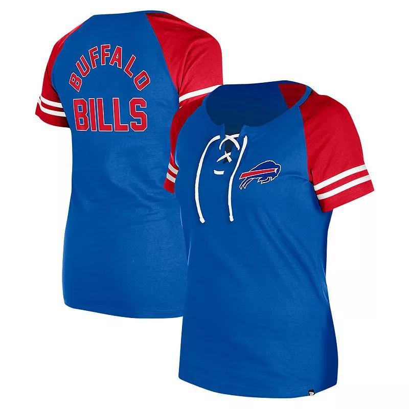 Womens New Era Royal Buffalo Bills Lace-Up Raglan T-Shirt Product Image