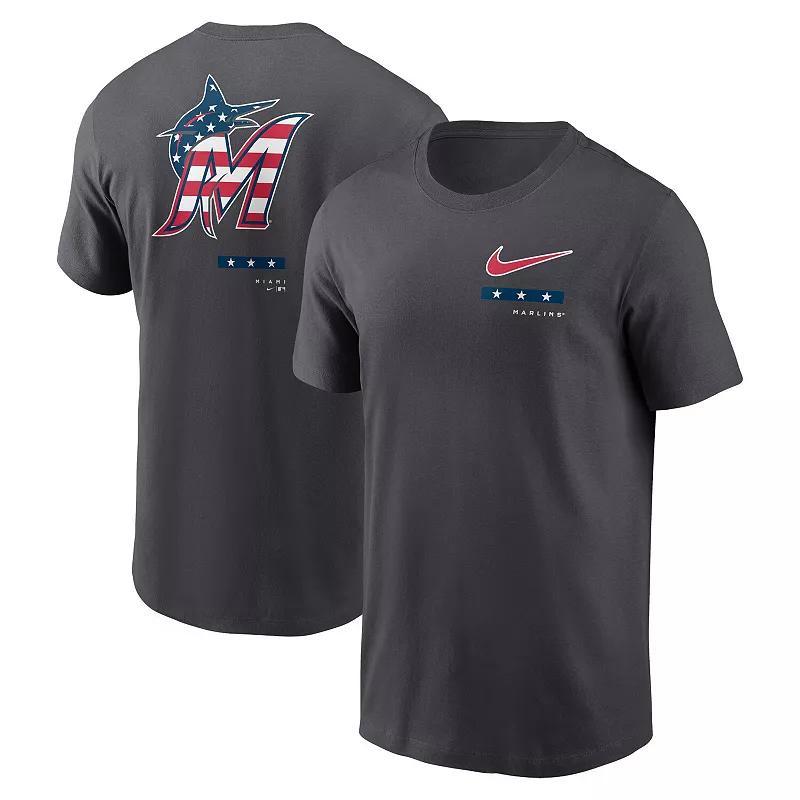 Mens Nike Anthracite Miami Marlins Americana T-Shirt Product Image