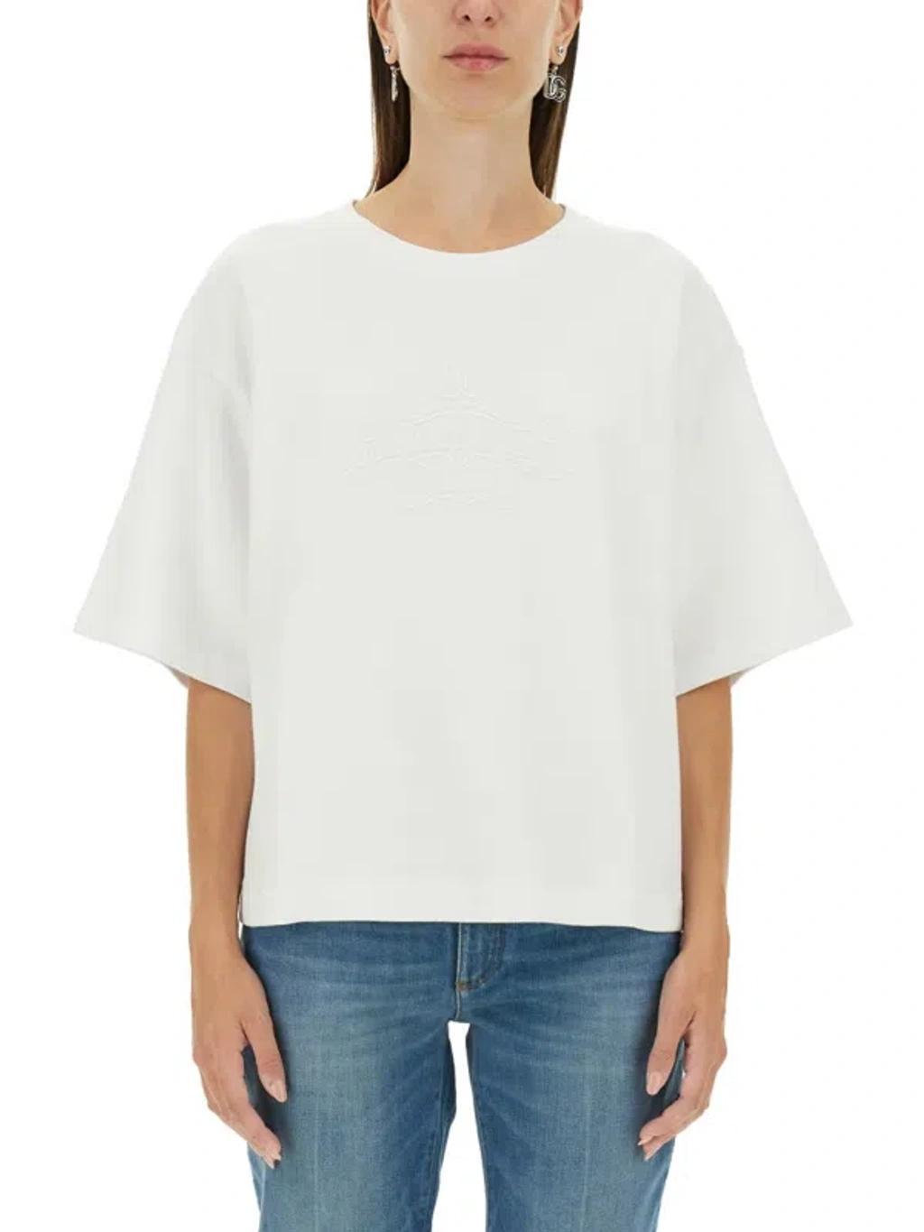 DOLCE & GABBANA T-shirt With Lettering Logo In White Product Image