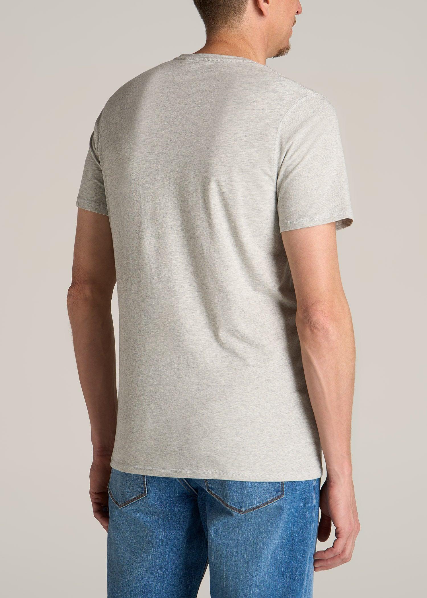 The Essential REGULAR-FIT V-Neck Men's Tall Tees in Grey Mix Male Product Image