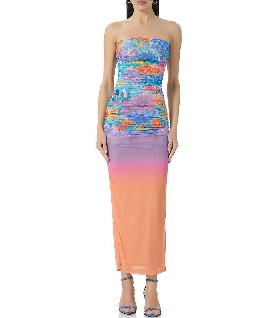 AFRM Marlo Floral Print Strapless Maxi Dress Product Image