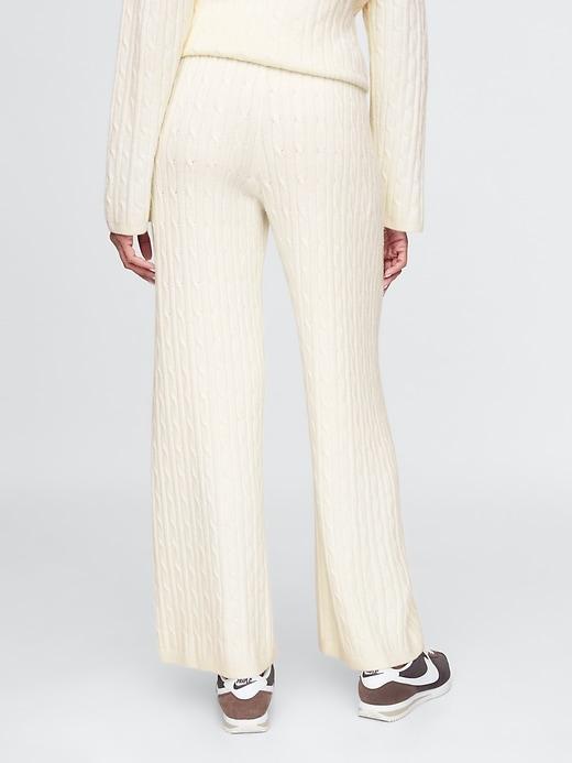 CashSoft Cable-Knit Sweater Pants Product Image