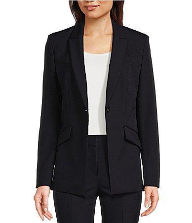 BOSS by Hugo Boss Jabinalah Stretch Woven Notch Lapel Collar Long Sleeve One Product Image