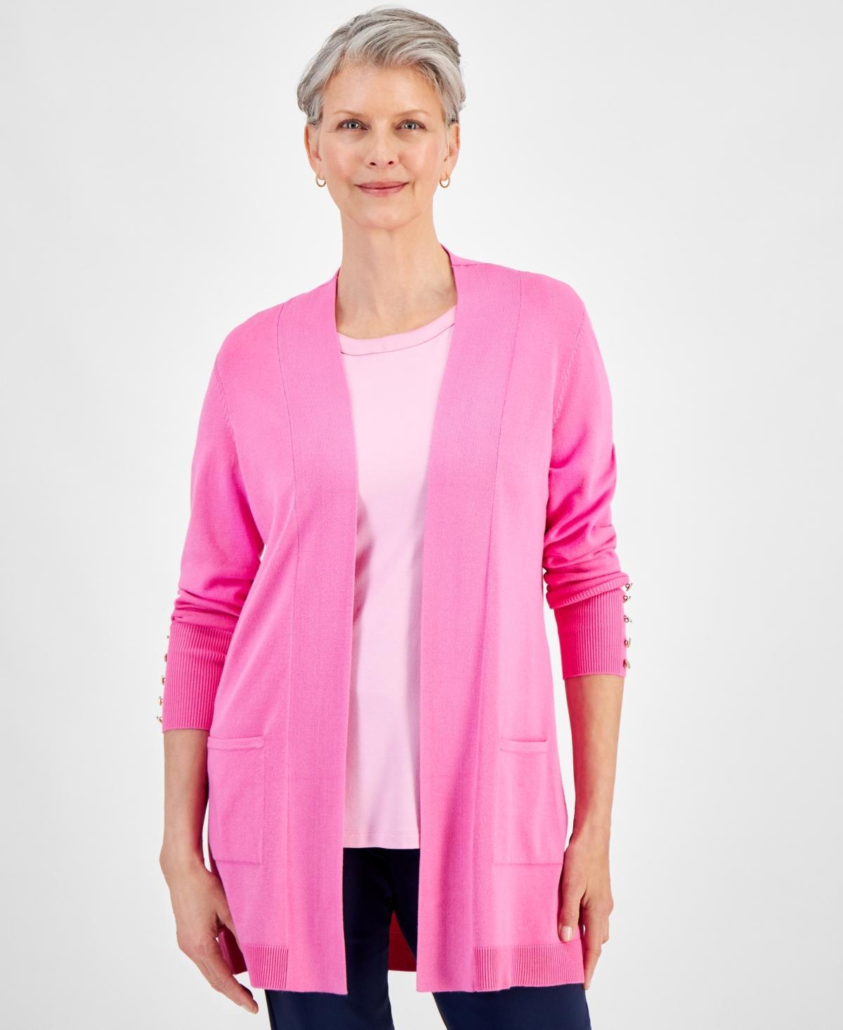 Women's Button-Sleeve Flyaway Cardigan, Created for Macy's Product Image