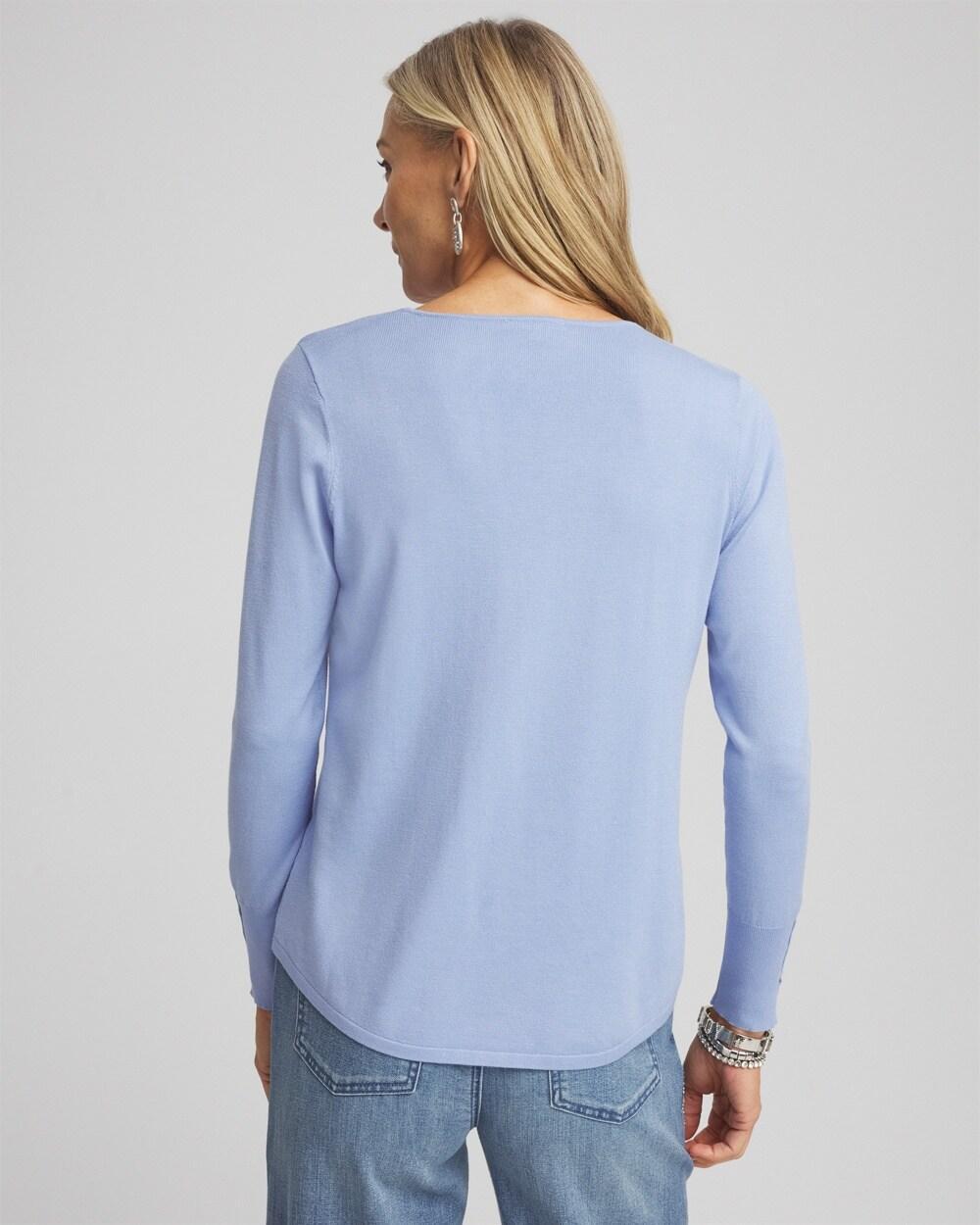 Button Detail V-neck Pullover Sweater Product Image