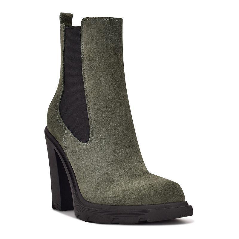 Nine West Ream Womens Suede Chelsea Boots Green Product Image