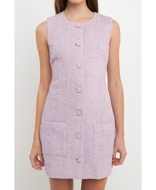 Women's Sleeveless Tweed Mini Dress Product Image