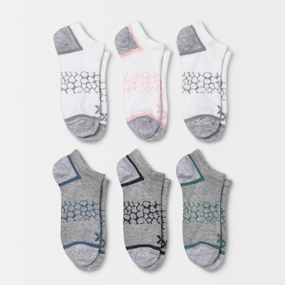 Womens Lightweight Pebble Patterned 6pk No Show Athletic Socks - All In Motion White/Heather 4-10 Product Image