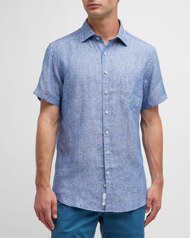 Mens Ellerslie Solid Linen Sport Shirt Product Image