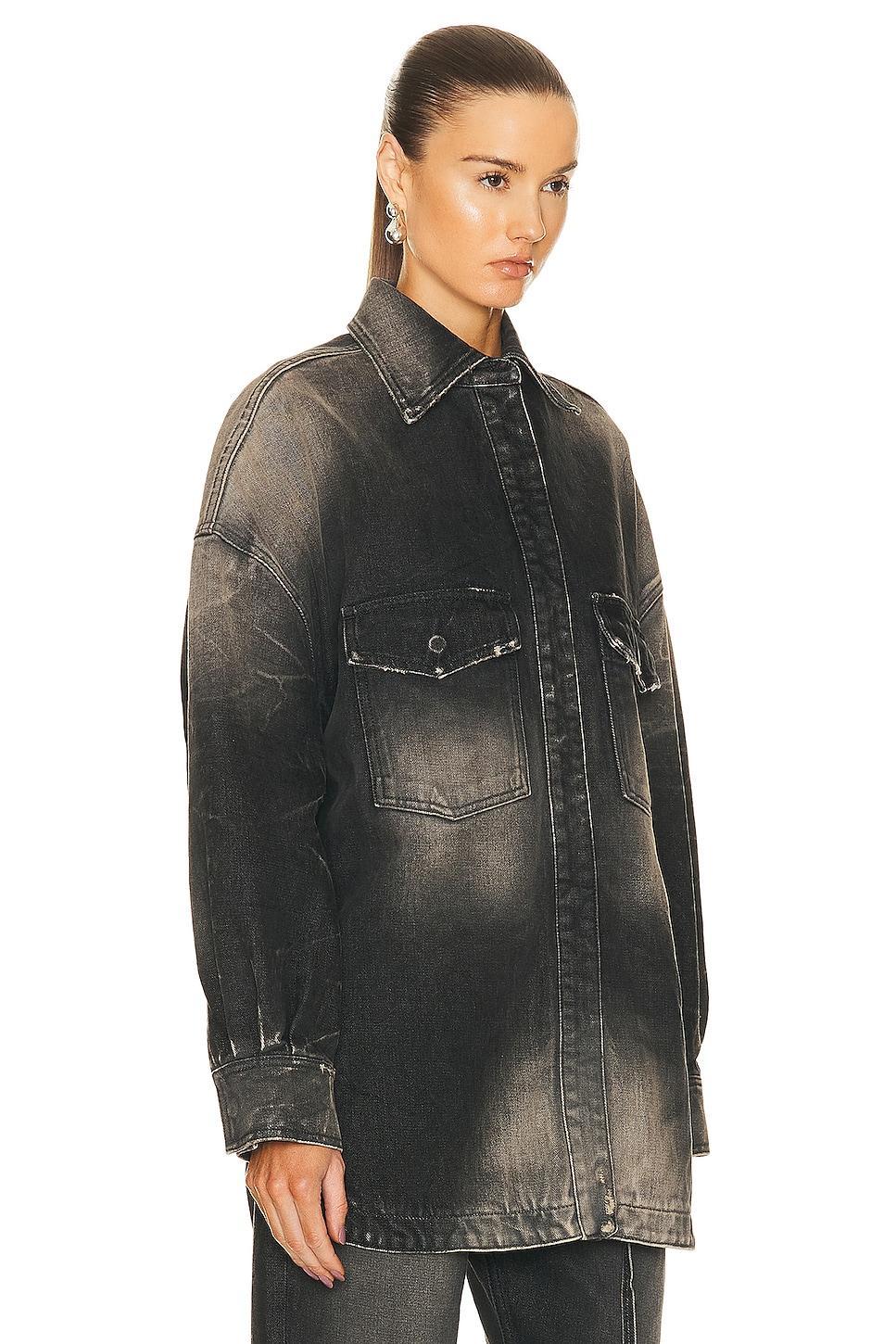 THE ATTICO Denim Short Coat in Grey Product Image