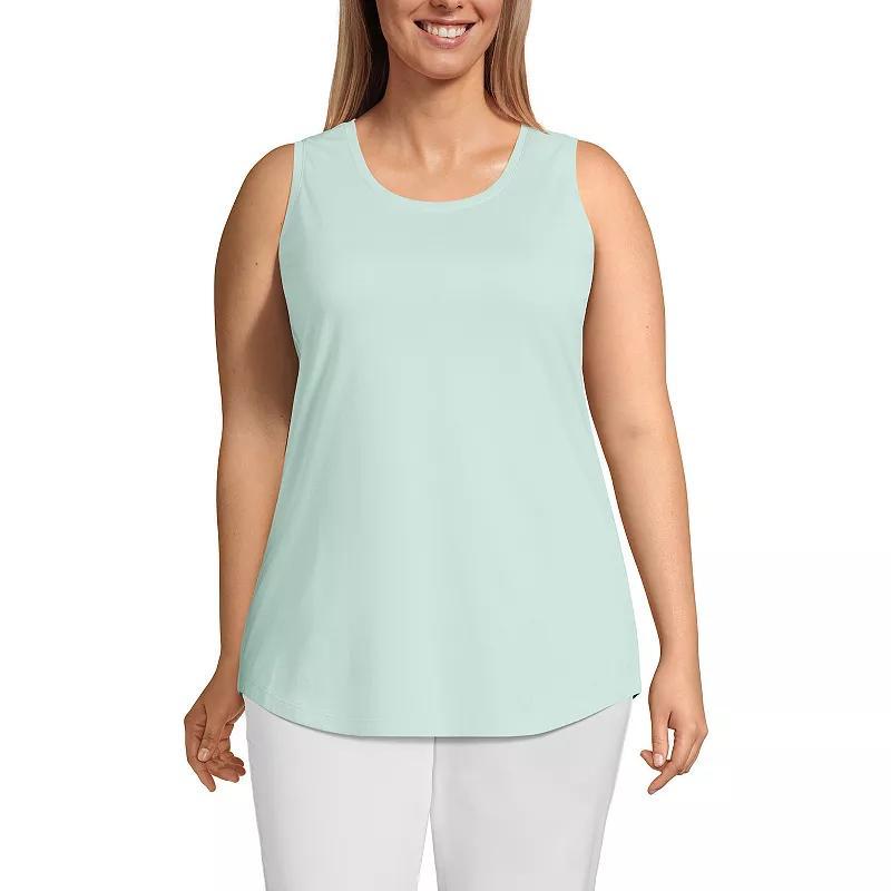 Lands End Womens Plus Size Supima Cotton Tunic Tank Top Product Image