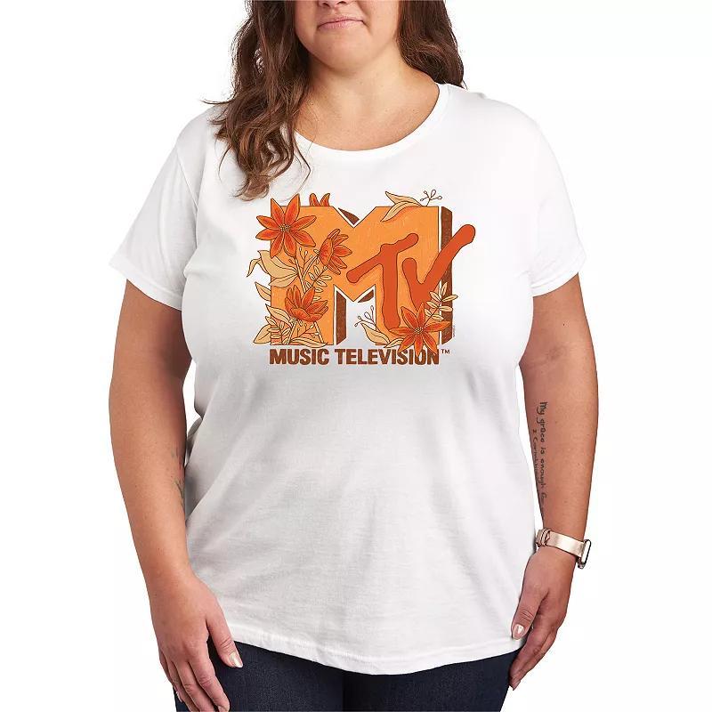 Plus Size MTV Fall Floral Graphic Tee, Womens Product Image