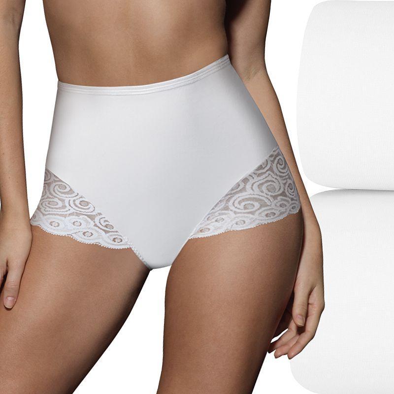 Bali 2-pk. Lace Inset Microfiber Briefs X054 -WHITE Product Image