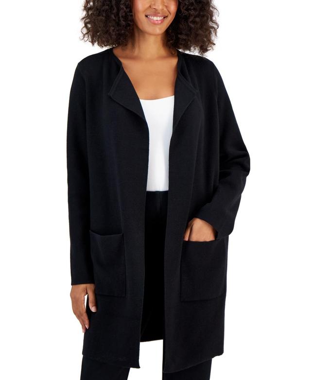 Jm Collection Petite Winged-Collar Open-Front Cardigan, Created for Macys Product Image