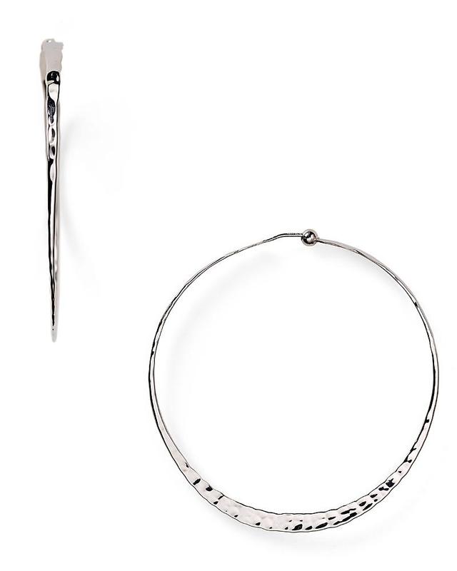 Sterling Silver Hammered Hoop Earrings - 100% Exclusive Product Image