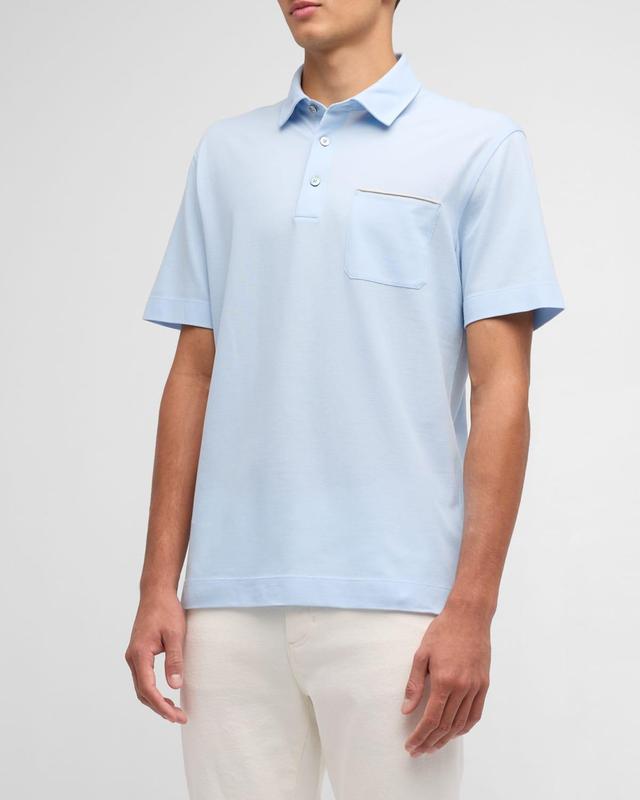 Mens Pure Pique Cotton Polo Shirt Product Image