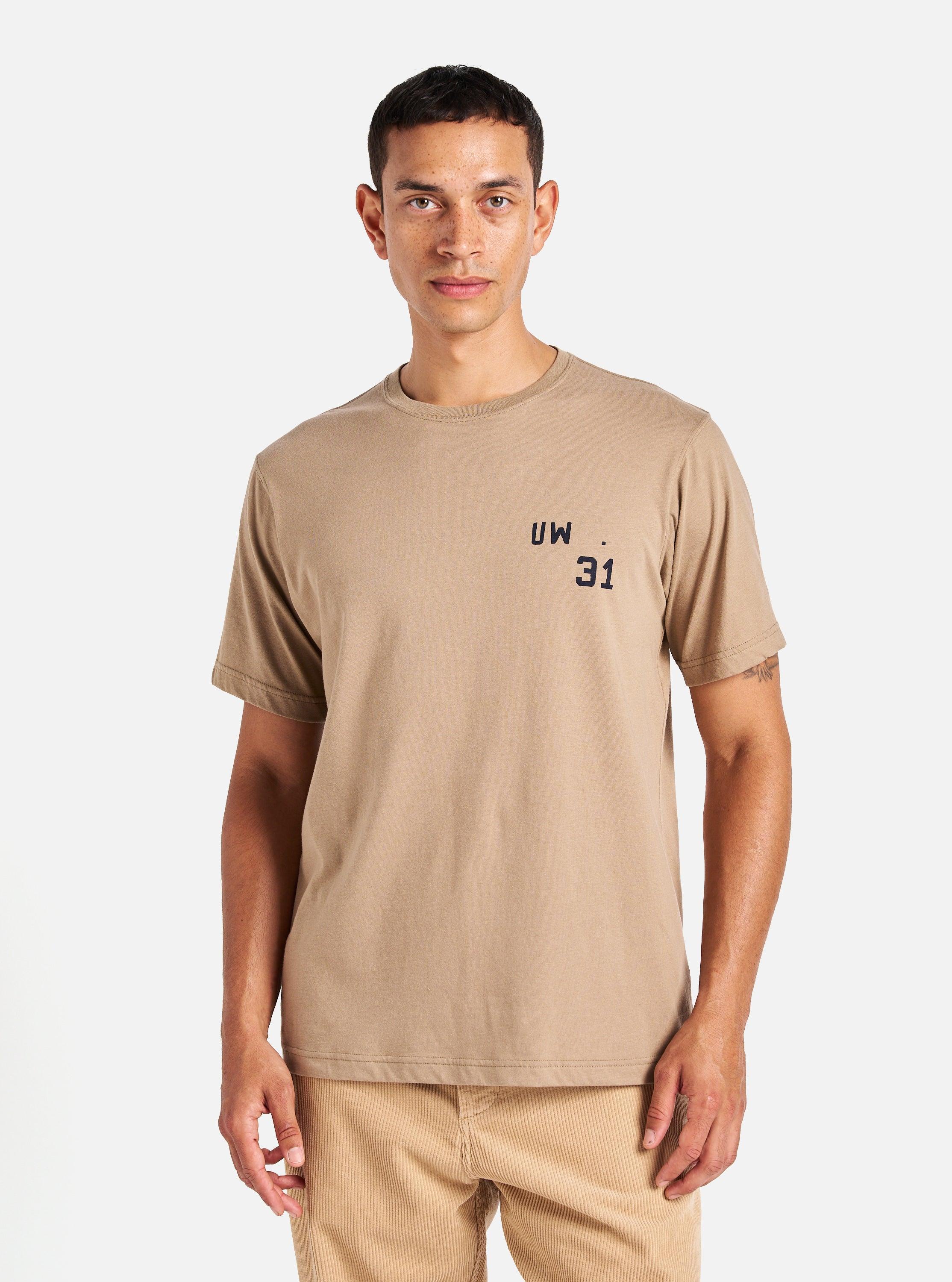 Universal Works Print Tee in Sand Single Jersey UW31 Product Image