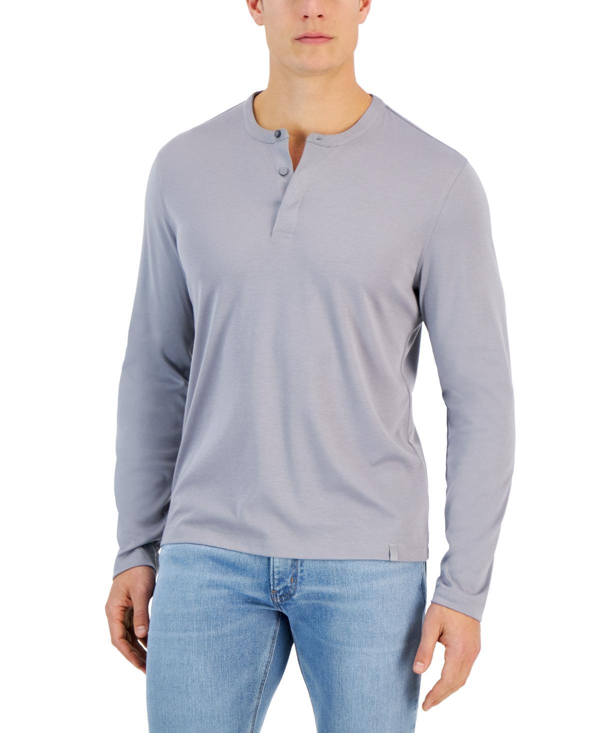 Alfani Mens Alfatech Solid Henley, Created for Macys Product Image