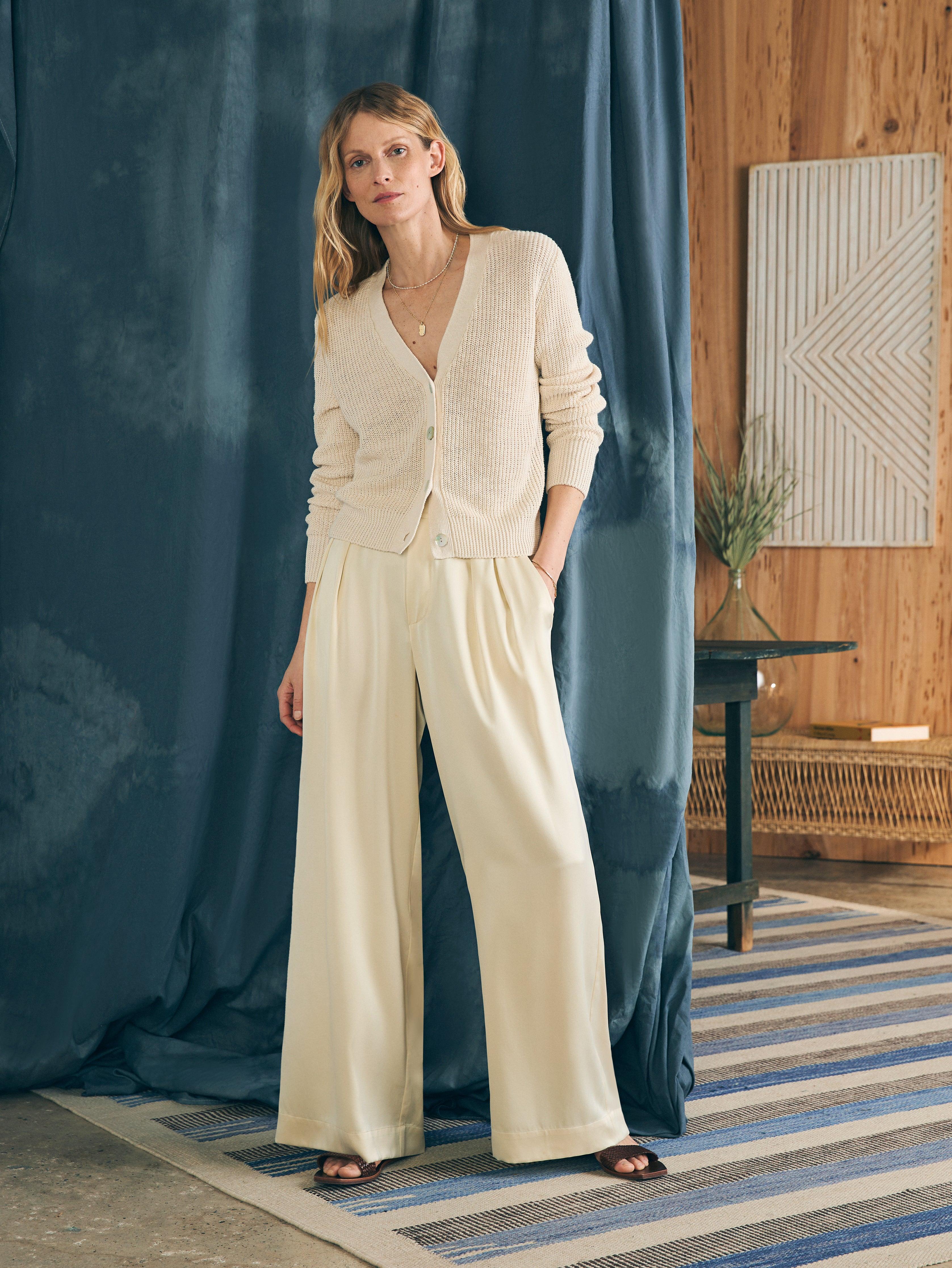 Sandwashed Silk Gemma Pant - Pearled Ivory Female Product Image