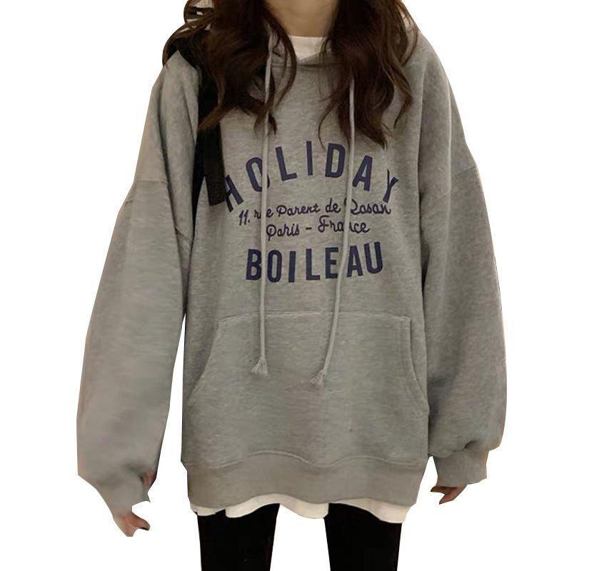 Lettering Oversized Hoodie Product Image