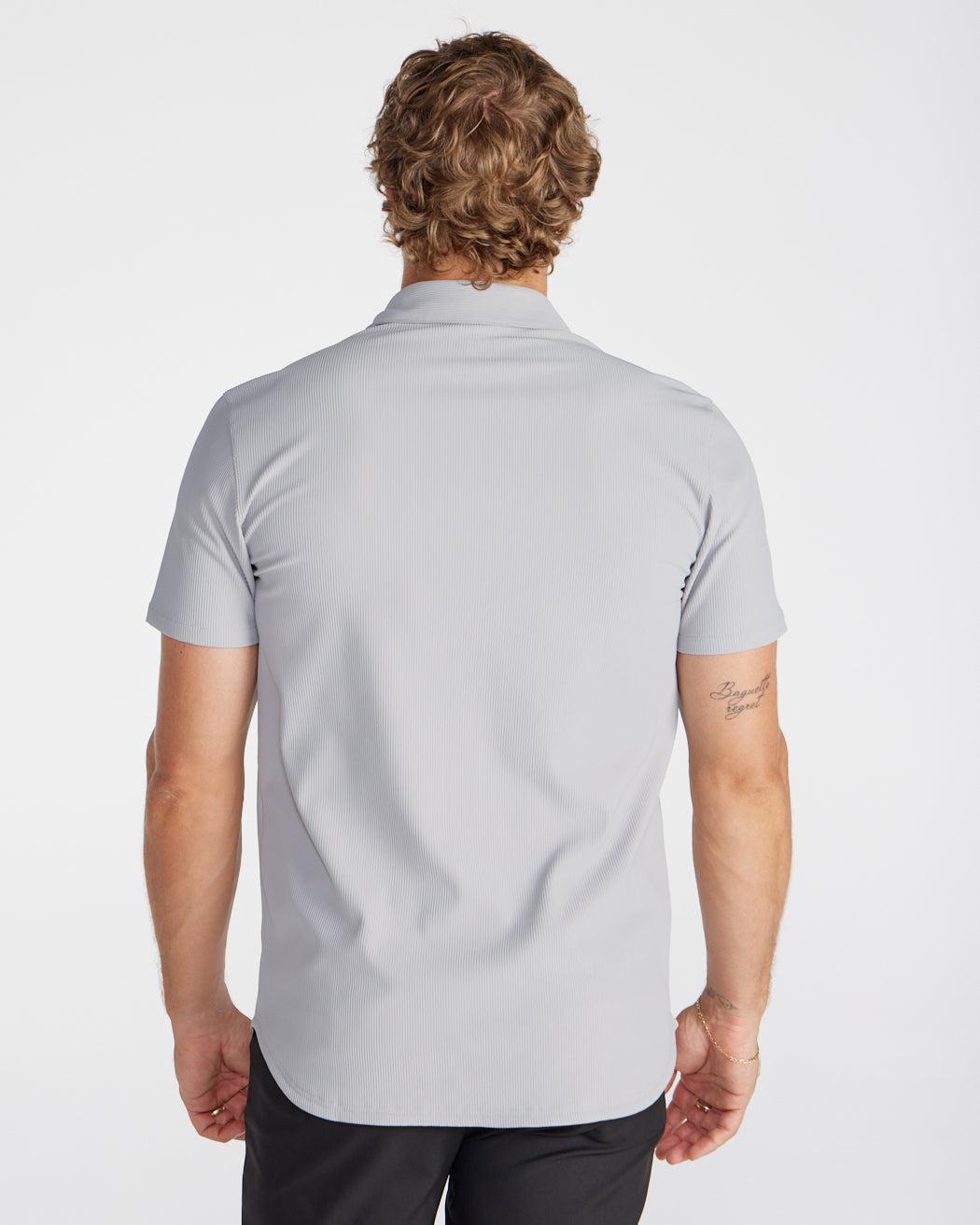 Ribbed+ Short Sleeve Button Down Product Image