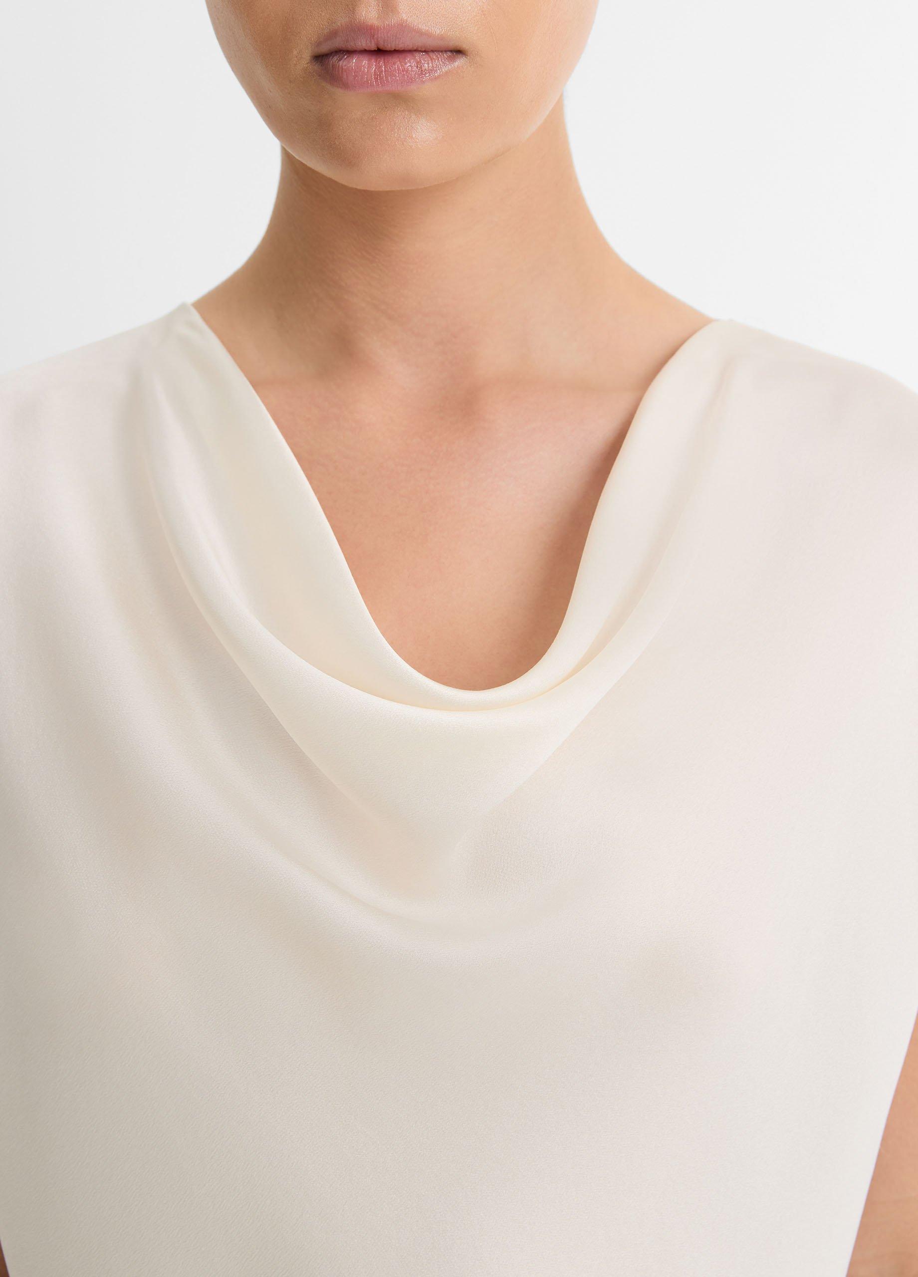 Silk Cowl-Neck Blouse Product Image