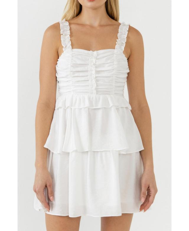 Womens Corset Ruched Tiered Mini Dress Product Image